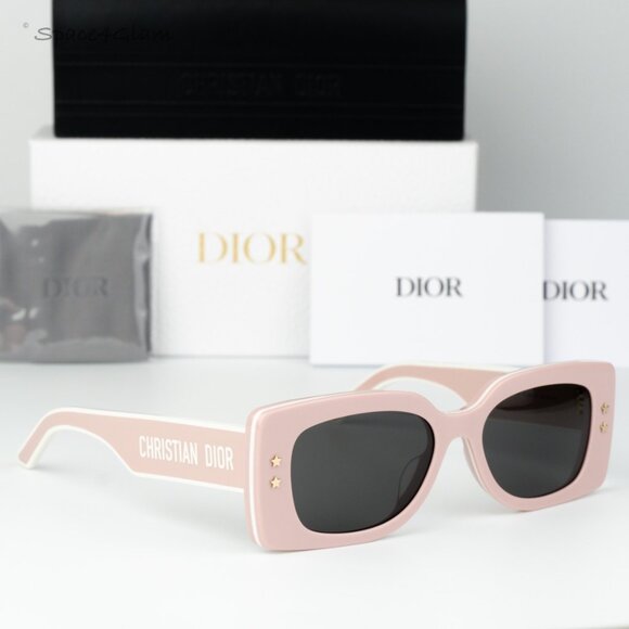 Dior Women Sunglasses Pink White Rectangle DIORPACIFIC S1U 40A0 NEW AUTHENTIC main image 4